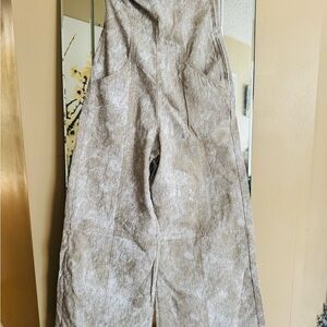 Zara Beige Textured Jumpsuit